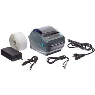 Zebra GX420d Monochrome Desktop Direct Thermal Printer Bundle with Label Roll and Extended Three Year Limited Warranty