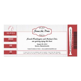 Baseball Ticket Save the Date Custom Invitations