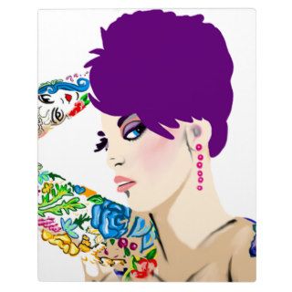 Tattoo girl art gifts and accessories,  ink girls plaque