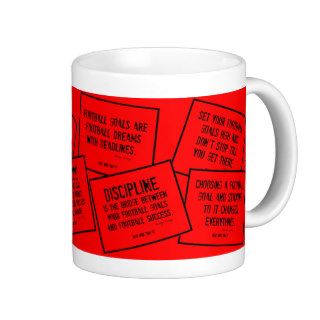 Football Coffee Mug with Quotes in Red and Black