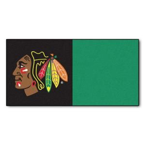 FANMATS Chicago Blackhawks 18 in. x 18 in. Carpet Tile (20 Tiles / Case) 10707