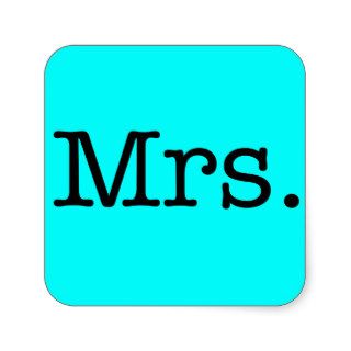 Neon Blue and Black Mrs. Wedding Anniversary Quote Sticker