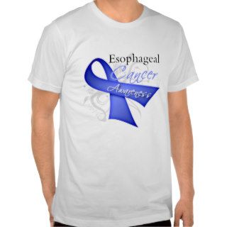 Scroll Ribbon Esophageal Cancer Awareness Shirts