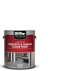 BEHR Premium 1 Gal. #6050 Ultra Pure White 1 Part Epoxy Concrete and Garage Floor Paint 90001
