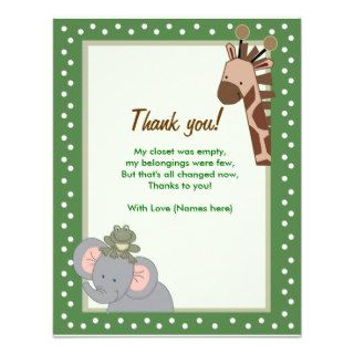 Jungle Fun Baby Shower Thank you notes Custom Invites