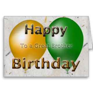 Happy Birthday Brother Balloons Card