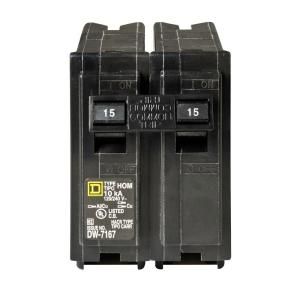 Square D by Schneider Electric Homeline 15 Amp Two Pole Circuit Breaker HOM215CP