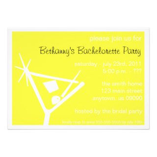 Bachelorette Party Invite Martini Glass (Yellow)