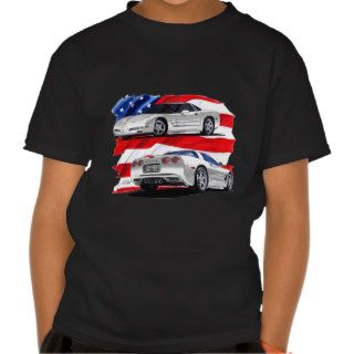 1999 04 Corvette White Car Tshirts