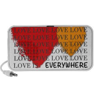 Love is Everywhere Inspirational Hearts and Text Laptop Speaker