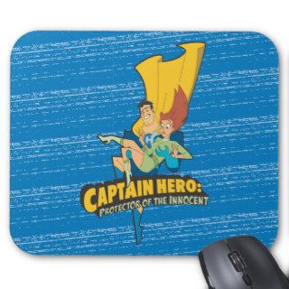 Captain Hero Protector of the Innocent Mouse Pads