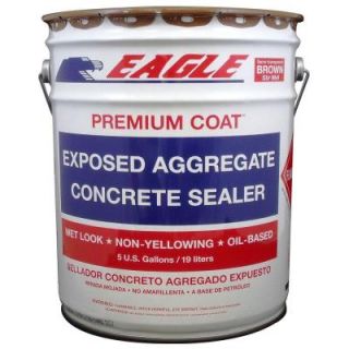 Eagle 5 Gal. Premium Coat Brown Tinted SemiTransparent WetLook Glossy Solvent Based Acrylic Exposed Aggregate Concrete Sealer EB5