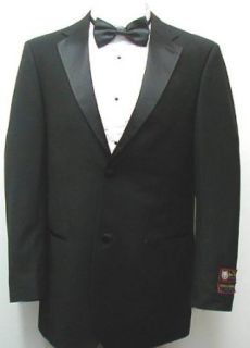 New Mens Super 150's 2 Button Single Breasted Black Tuxedo Suit at  Mens Clothing store