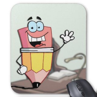 Cartoon Pencil for Pencil Day March 30 Mouse Pad
