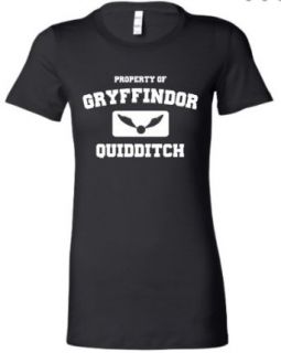 Black Juniors Property Of Gryffindor Quidditch Harry Potter T Shirt   S Clothing