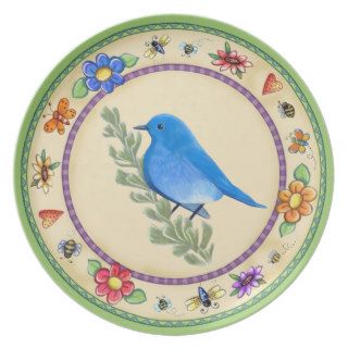 Nevada State Bird and Flower. Dinner Plates