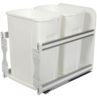 Knape & Vogt 19.19 in. x 14.81 in. x 22.44 in. In Cabinet Soft Close Pull Out Trash Can USC15 2 35WH
