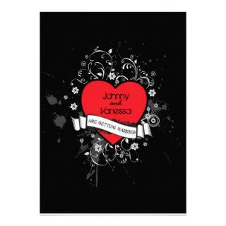 Rock and Roll Grungy Heart (Red) Custom Invites