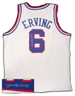 Julius Dr. J Erving Signed Authentic 76ers White Jersey  Sports Related Merchandise  Sports & Outdoors