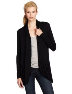 Karen Kane Womens Long Sleeve Drape Pocket Jacket, Black, Small