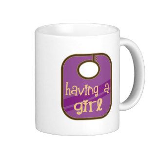 Cute Having A Girl Baby Announcement Coffee Mugs