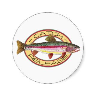 Trout Catch & Release Fishing Round Sticker