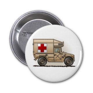 Military Hummer Ambulance Button Pin
