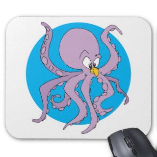 funny purple octopus mouse mat