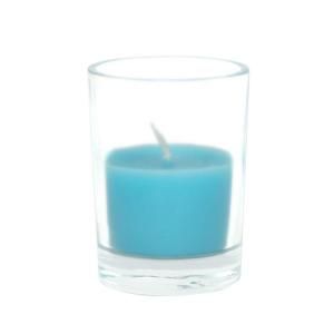 Zest Candle 2 in. Turquoise Round Glass Votive Candles (12 Box) CVZ 024