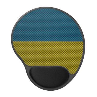 Flag of Ukraine with Carbon Fiber Effect Gel Mouse Mats