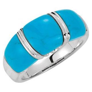 Sterling Silver Chinese Turquoise Ring, Size 6 Jewelry
