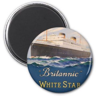 Britannic White Star Line Vintage Poster Refrigerator Magnet