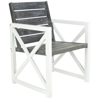 Safavieh Irina Outdoor White/ Grey Arm Chair Safavieh Sofas, Chairs & Sectionals