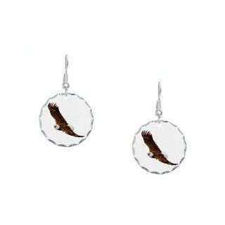 Earring Circle Charm Bald Eagle Flying Artsmith Inc Jewelry