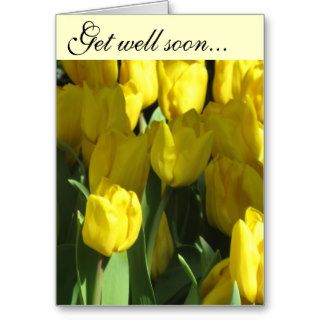 Get Well soon tulip greeting card