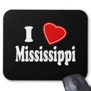I Love Mississippi Mouse Pads
