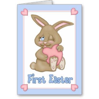 First Easter Bunny Hugs Greeting Cards