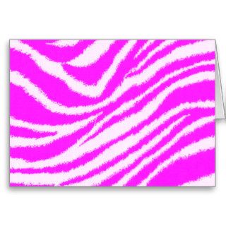 Neon Pink Zebra Greeting Cards