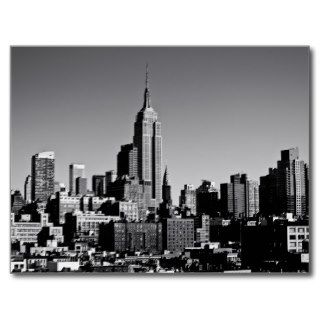 New York City Skyline in Black and White Post Cards