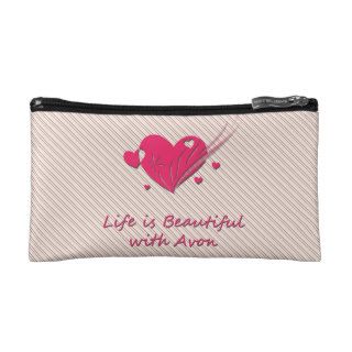 Life is Beautiful with Avon Cosmetics Bag Makeup Bag