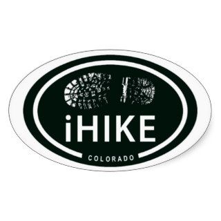 Hiking "iHIKE" Oval Boot Print CO Tag Stickers