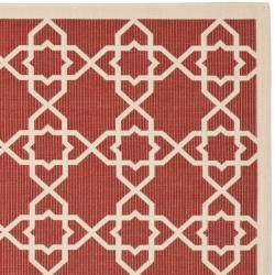 Poolside Red/ Beige Indoor Outdoor Rug (6'7 Square) Safavieh Round/Oval/Square
