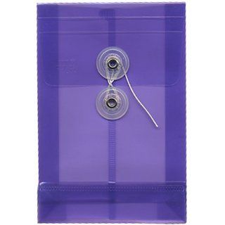 4.25 x 6.25 Open End Lilac Purple Button & String Plastic Envelope   12 envelopes per pack  Filing Envelopes 