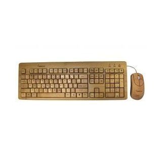 Impecca Usa Bamboo Keyboard Mouse Usb Cable 100 Percent Natural Biodegradable Bamboo Computers & Accessories