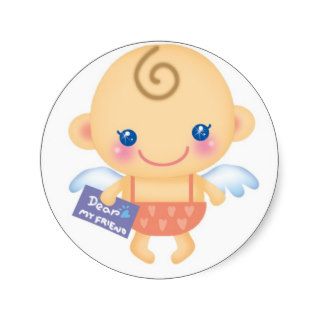 Cute Baby Angel Round Stickers