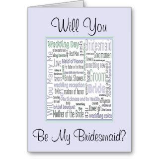Be My Bridesmaid Invitation for Bridal Attendants Cards
