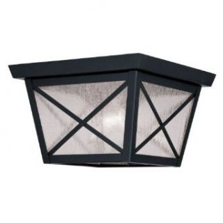 Montgomery Collection 2 Light 9" Black Outdoor Ceiling Mount with Seeded Glass 2679 04   Wall Porch Lights  