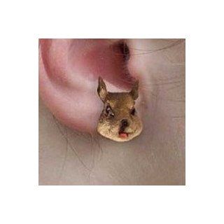 Squirrel Gray Earrings Post 