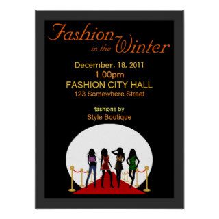 Winter Fashion Show Designer Black and Red Posters