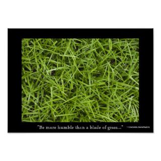 Be Humble Green Grass Poster
